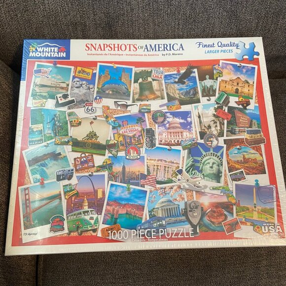 White Mountain 1000 Pc Puzzle ~ Snapshots of America ~ Item #1592 ~ NEW ~ SEALED - Picture 1 of 2